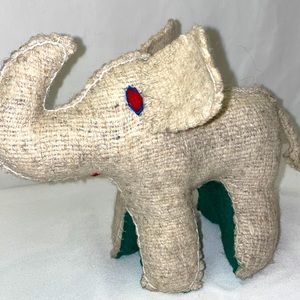 NWOT Handmade Wool Plushie from Mexico - Elephant 10"x7" Decor